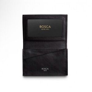 BOSCA NAPPA VITELLO FULL GUSSET, 2 PKT LEATHER CARD WALLET CASE W/I.D. DISPLAY